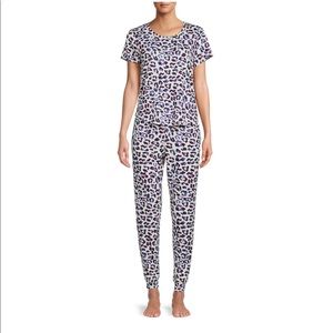 Secret Treasures Women’s Short Sleeve T-Shirt & Jogger Pajama 2 Piece Set Jaguar
